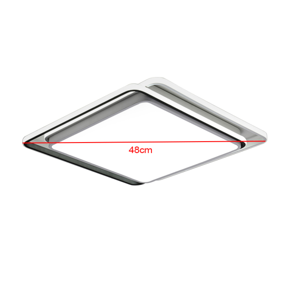 LED Flush Mount Ceiling Lighting, 19 Inch 54W Modern Square Acrylic Chandelier Cold White Light Ultra Thin for Living Room Bedroom
